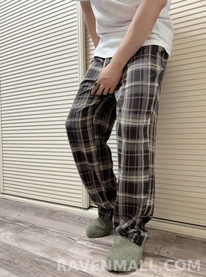 메종 마르지엘라 메종마르지엘라 플래드 드로스트링 와이드 팬츠 상세 이미지