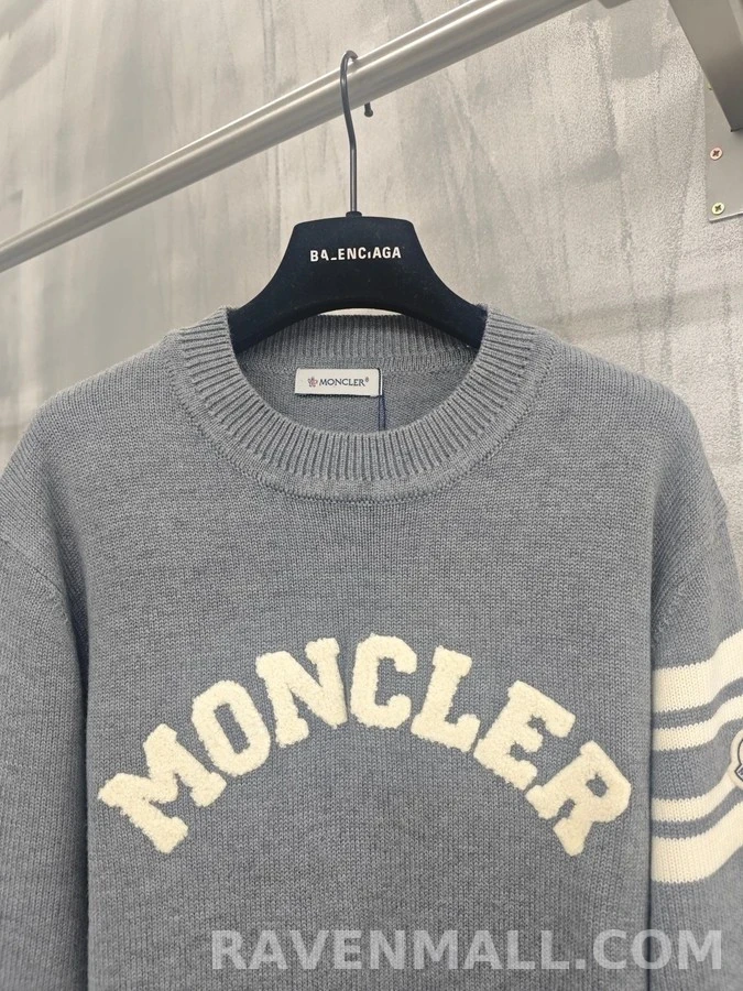몽클레어 몽클레어 로고 레터링 스트라이프 니트 상세 이미지