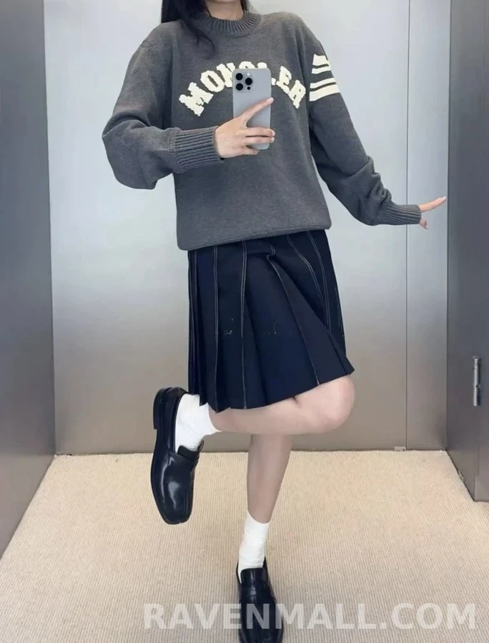 몽클레어 몽클레어 로고 레터링 스트라이프 니트 상세 이미지