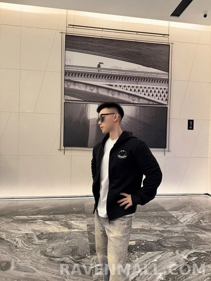 몽클레어 몽클레어 로고 자수 풀집업 후드 상세 이미지