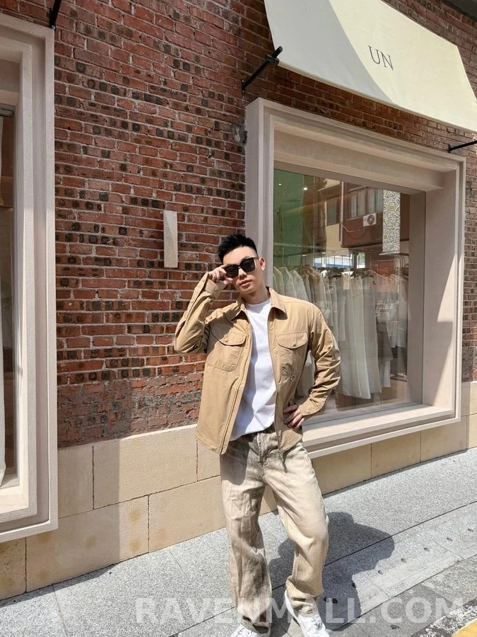 몽클레어 몽클레어 면 셔츠형 지퍼 자켓 상세 이미지