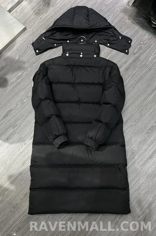 몽클레어 몽클레어 블랙 스냅 탈부착 와이드 후드 여성 패딩 상세 이미지