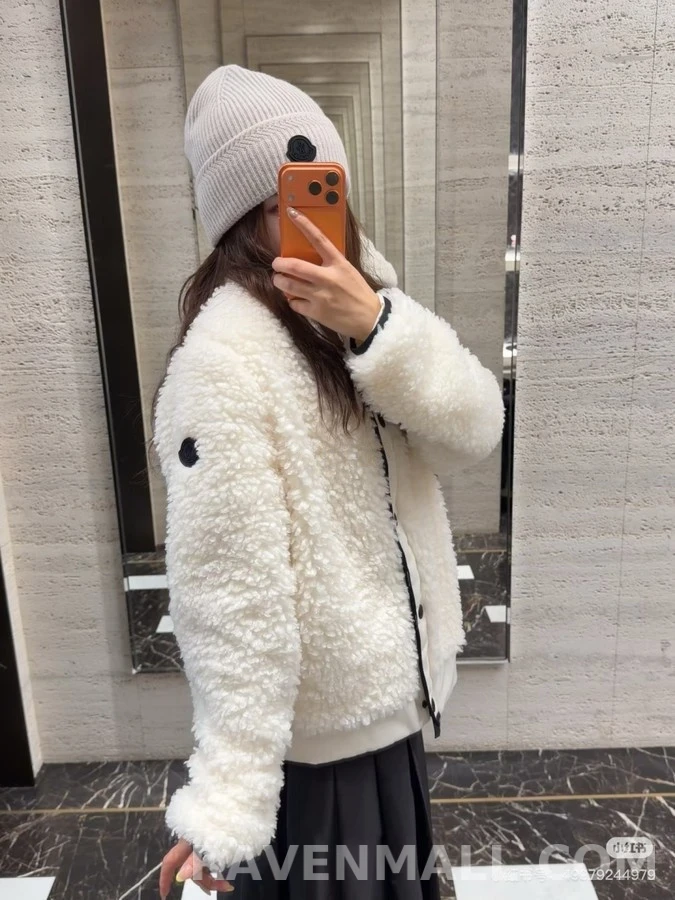 몽클레어 몽클레어 양털 퀼팅 배색 자켓 상세 이미지