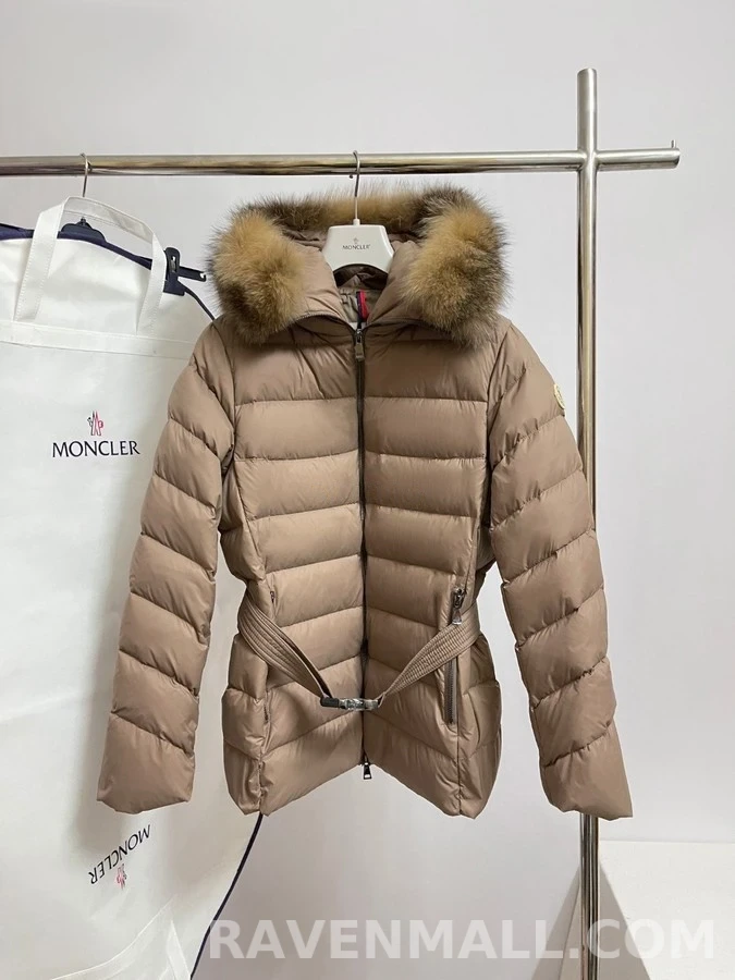 몽클레어 몽클레어 여성 큐피돈 풍성한 빅 퍼 후드 날씬핏 벨트 패딩 상세 이미지