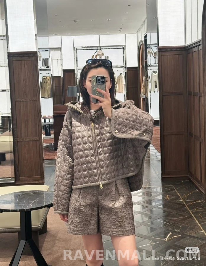 몽클레어 몽클레어 퀼팅 후드 케이프 패딩 상세 이미지