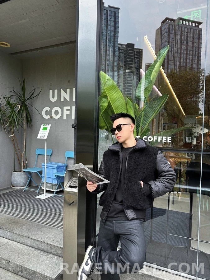 몽클레어 몽클레어 테디 퍼 칼라 양면 항공 패딩 상세 이미지