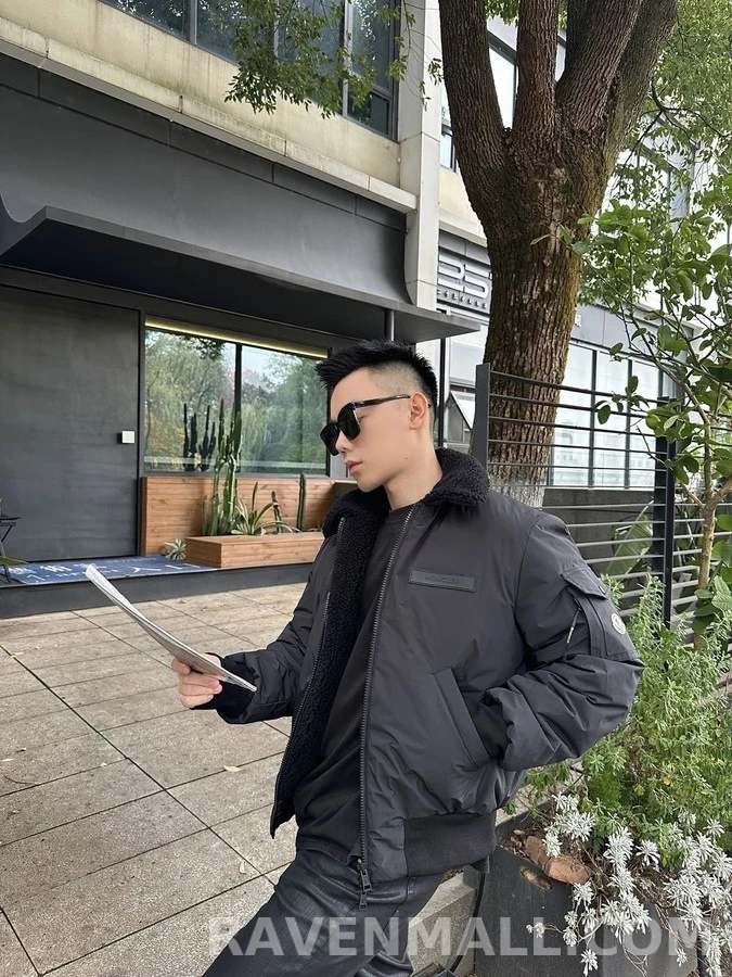 몽클레어 몽클레어 테디 퍼 칼라 양면 항공 패딩 상세 이미지