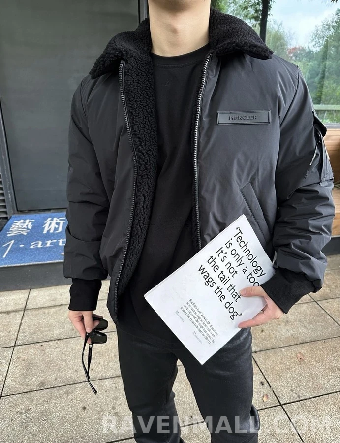 몽클레어 몽클레어 테디 퍼 칼라 양면 항공 패딩 상세 이미지
