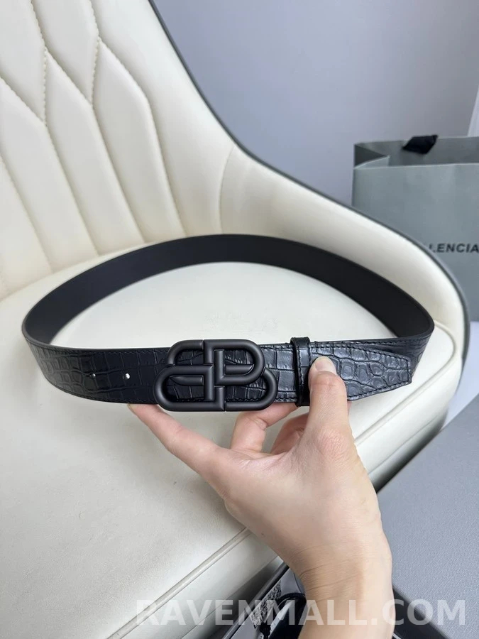 발렌시아가 발렌시아가 로고 크로커다일 엠보싱 벨트 상세 이미지