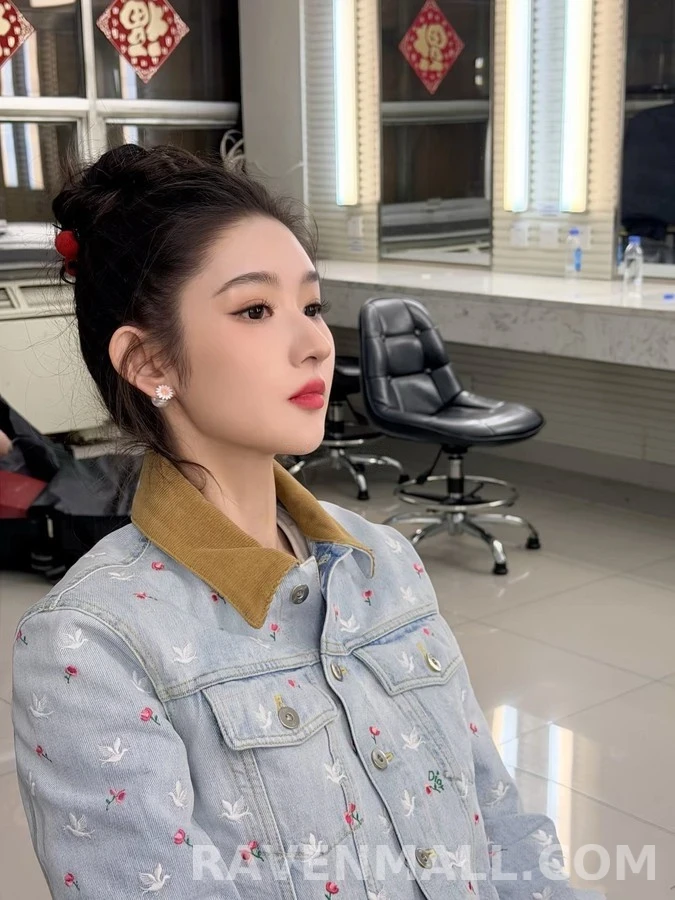 디올 디올 장미 자수 데님 자켓 상세 이미지