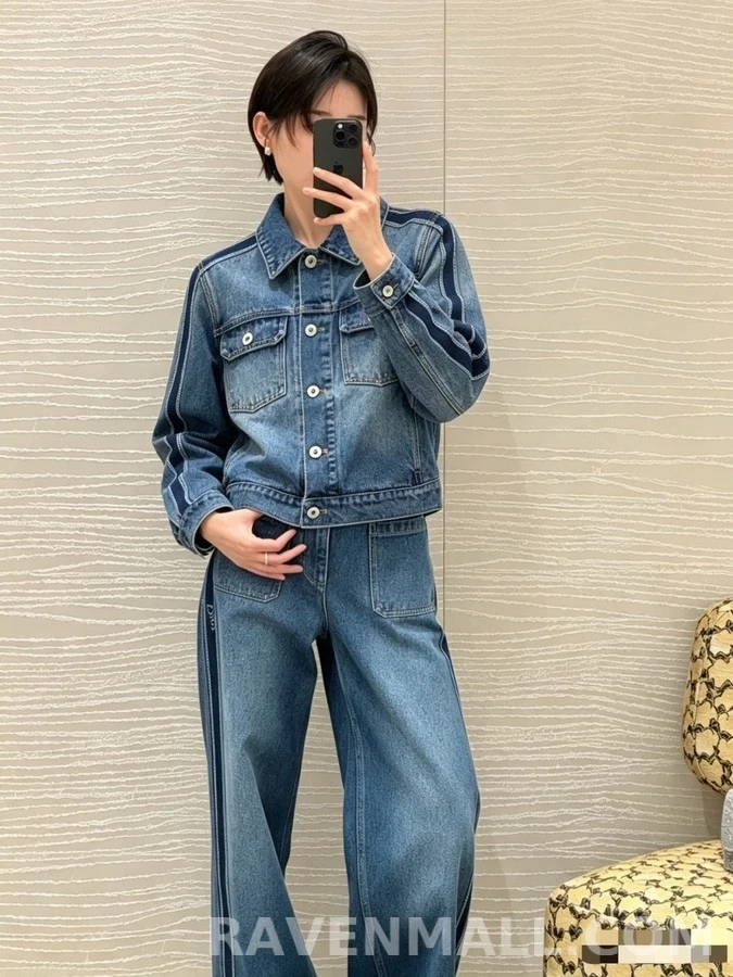 디올 디올 컬러블록 레터링 데님 자켓 상세 이미지