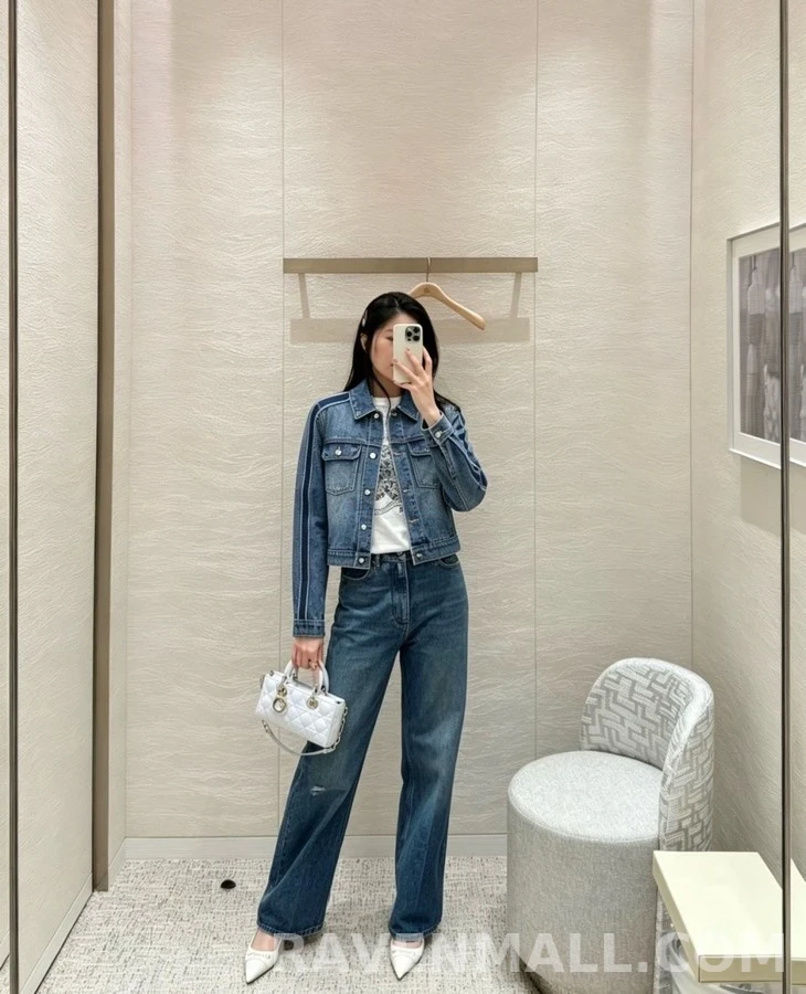 디올 디올 컬러블록 레터링 데님 자켓 상세 이미지