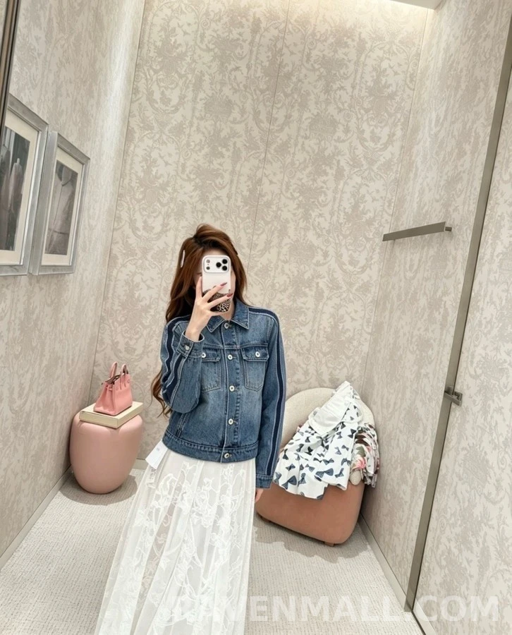 디올 디올 컬러블록 레터링 데님 자켓 상세 이미지