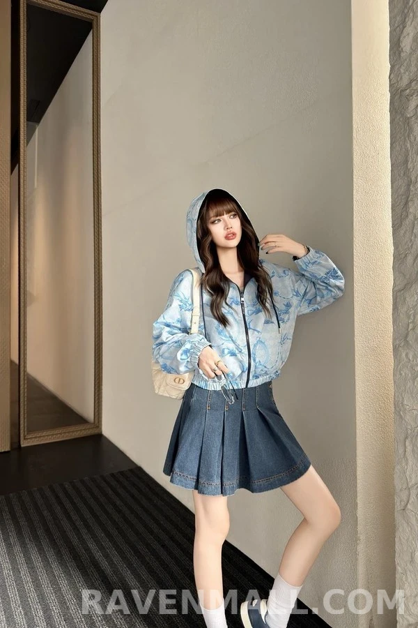 디올 디올 플라워 버드 프린트 양면 후드 집업 상세 이미지