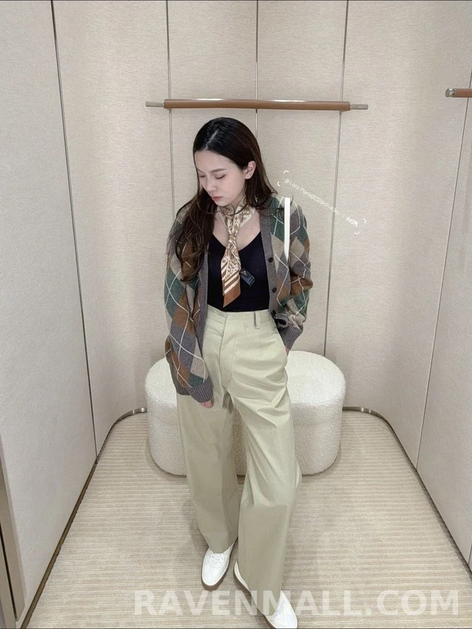 로로피아나 로로피아나 아가일 패턴 가디건 상세 이미지