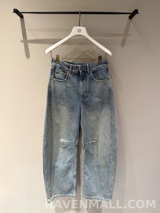 로에베 로에베 아나그램 자수 곡선 패널 와이드 데님 상세 이미지