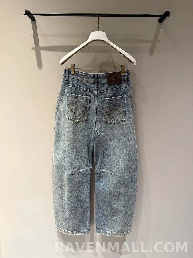 로에베 로에베 아나그램 자수 곡선 패널 와이드 데님 상세 이미지