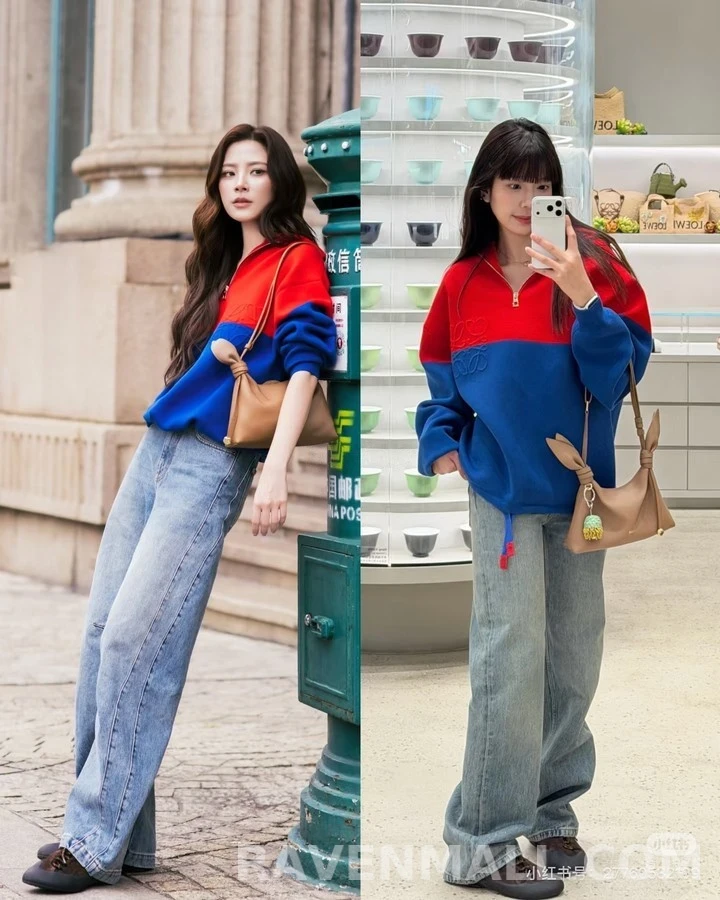 로에베 로에베 컬러 블록 아나그램 하프 집 니트 상세 이미지