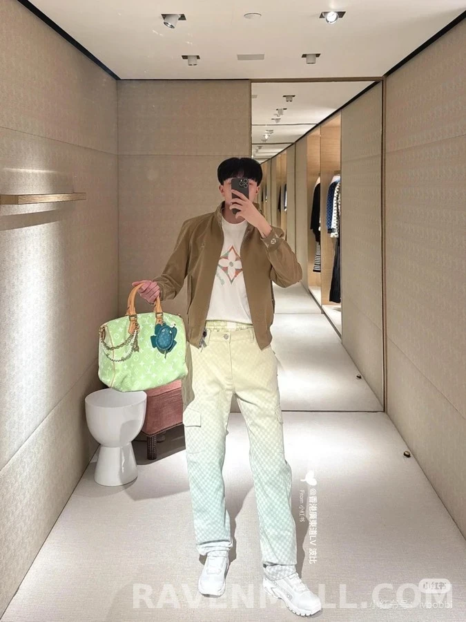 루이비통 루이비통 그라데이션 깅엄 데님 팬츠 상세 이미지
