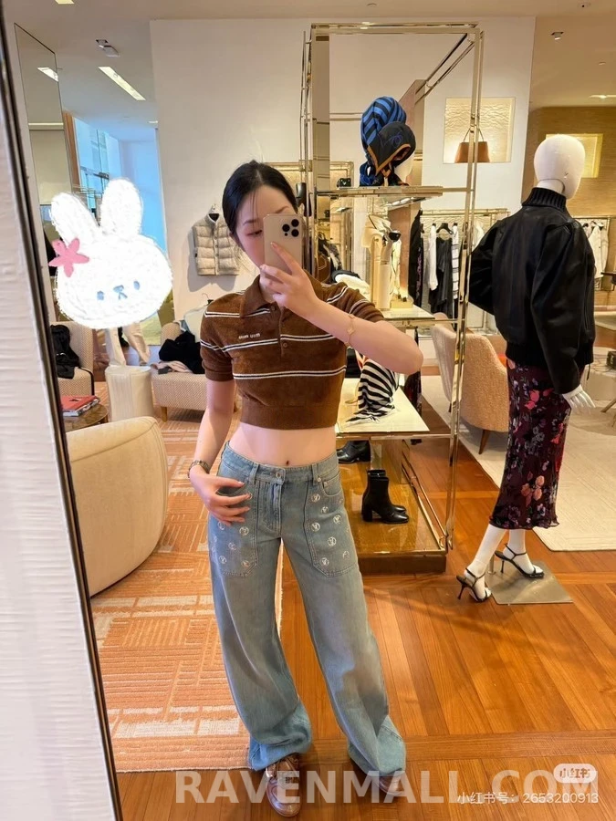 루이비통 루이비통 레터링 엠브로이더리 데님 와이드 팬츠 상세 이미지