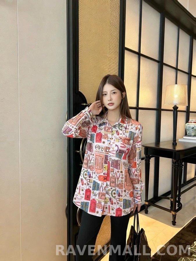 루이비통 루이비통 멀티컬러 아이템 프린트 셔츠 상세 이미지