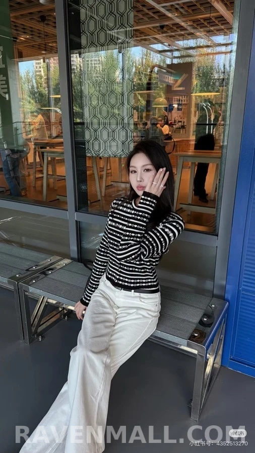 루이비통 루이비통 모노그램 스트라이프 니트 가디건 상세 이미지