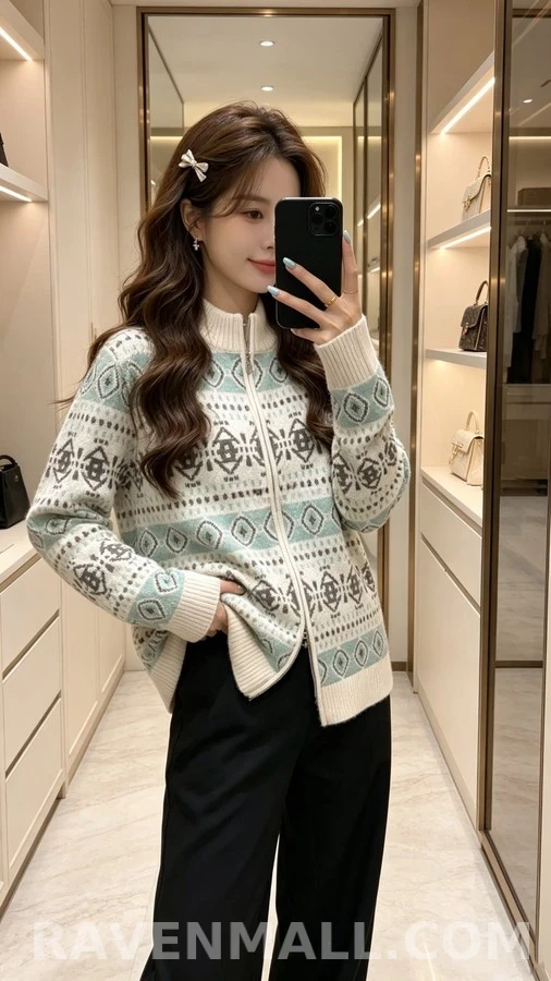 브루넬로 쿠치넬리 브루넬로 쿠치넬리 패턴 니트 집업 가디건 상세 이미지