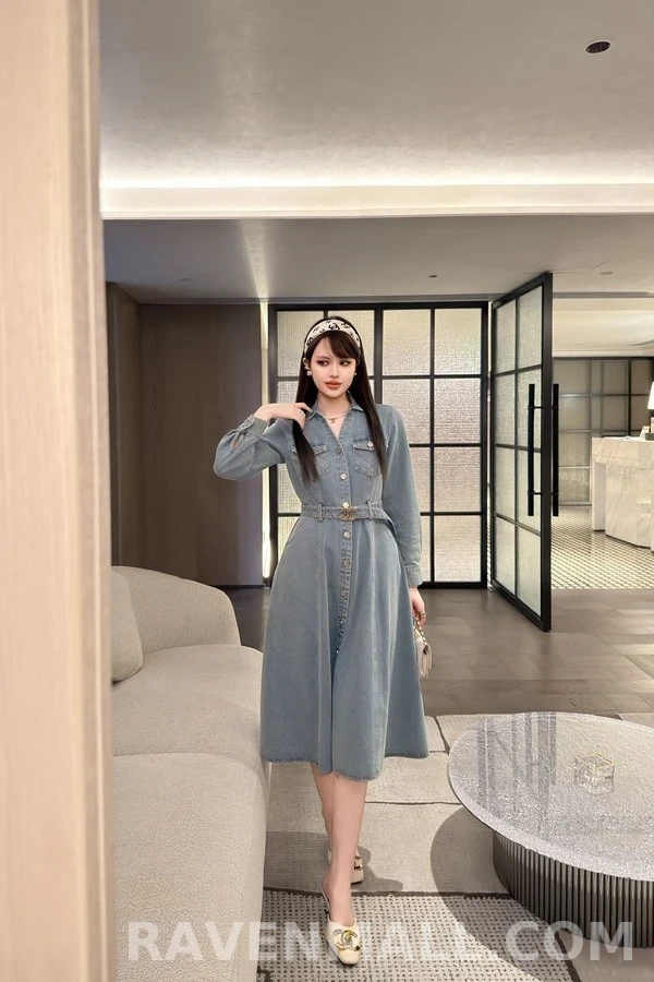샤넬 샤넬 데님 퀼팅 포켓 벨트 원피스 상세 이미지