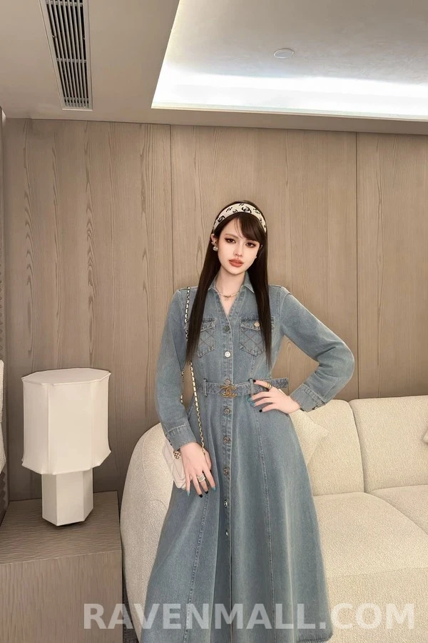 샤넬 샤넬 데님 퀼팅 포켓 벨트 원피스 상세 이미지
