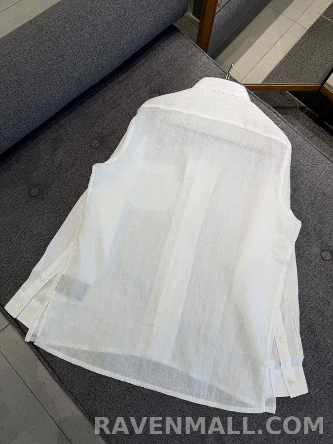 제냐 제냐 린넨 밴드 칼라 셔츠 상세 이미지