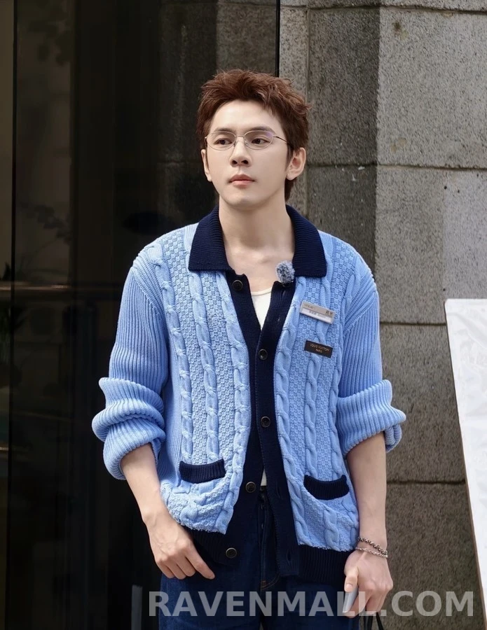 루이비통 루이비통 배색 꽈배기 가디건 상세 이미지