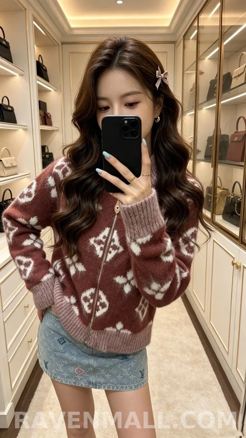 루이비통 루이비통 모노그램 퍼지 집업 니트 상세 이미지