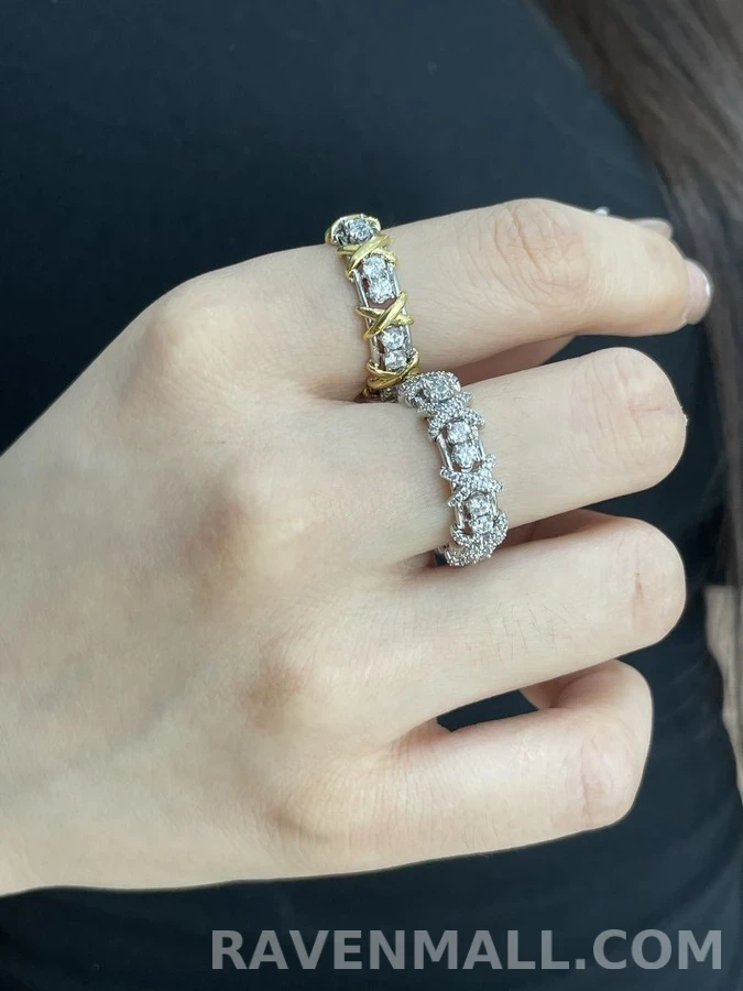티파니앤코 티파니 앤 코 교차 풀 다이아몬드 반지 상세 이미지