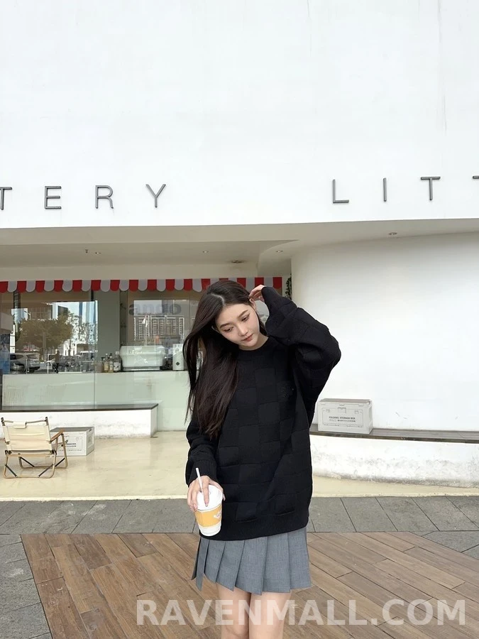 루이비통 루이비통 다미에 라운드넥 니트 상세 이미지