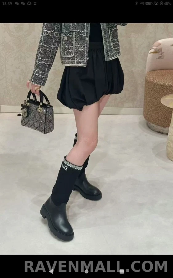 디올 디올 레이스 디테일 하이탑 부츠 상세 이미지