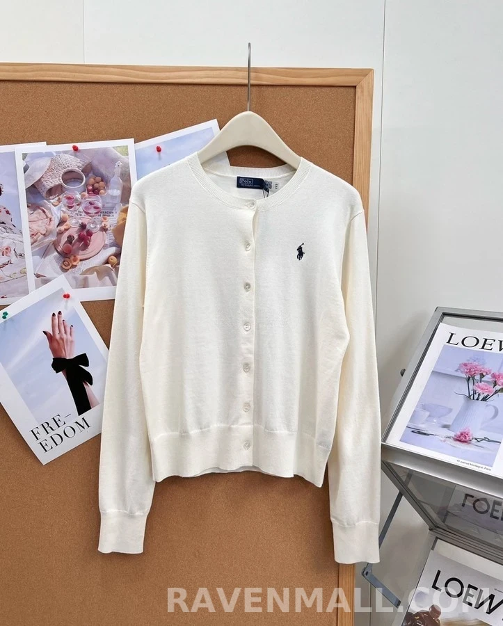 폴로 랄프 로렌 폴로 랄프 로렌 피마 코튼 로고 가디건 상세 이미지