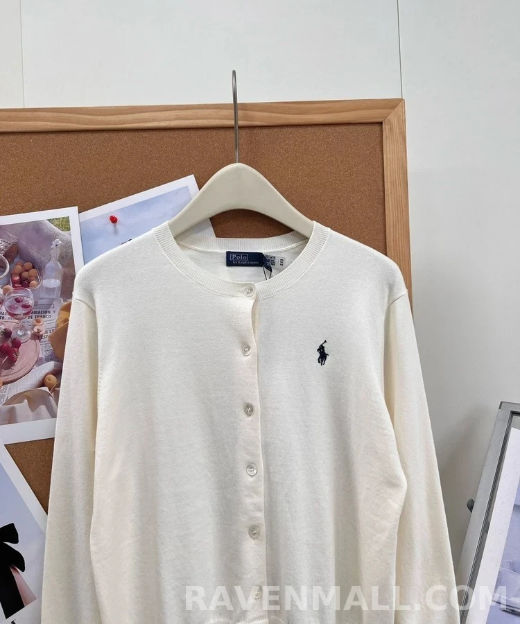폴로 랄프 로렌 폴로 랄프 로렌 피마 코튼 로고 가디건 상세 이미지