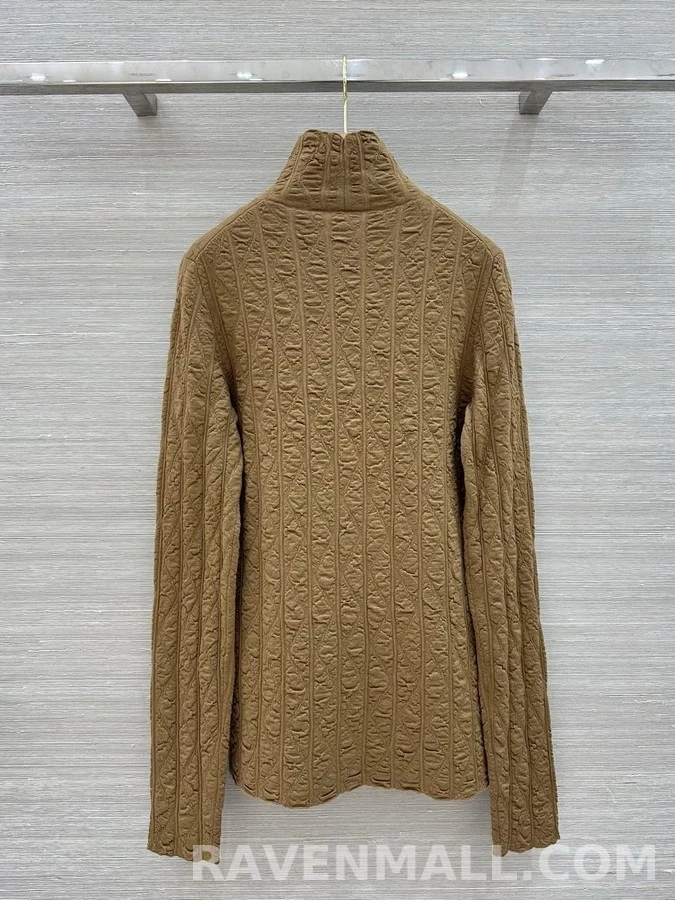 로로피아나 로로피아나 다이아몬드 텍스처 터틀넥 긴팔 티셔츠 상세 이미지