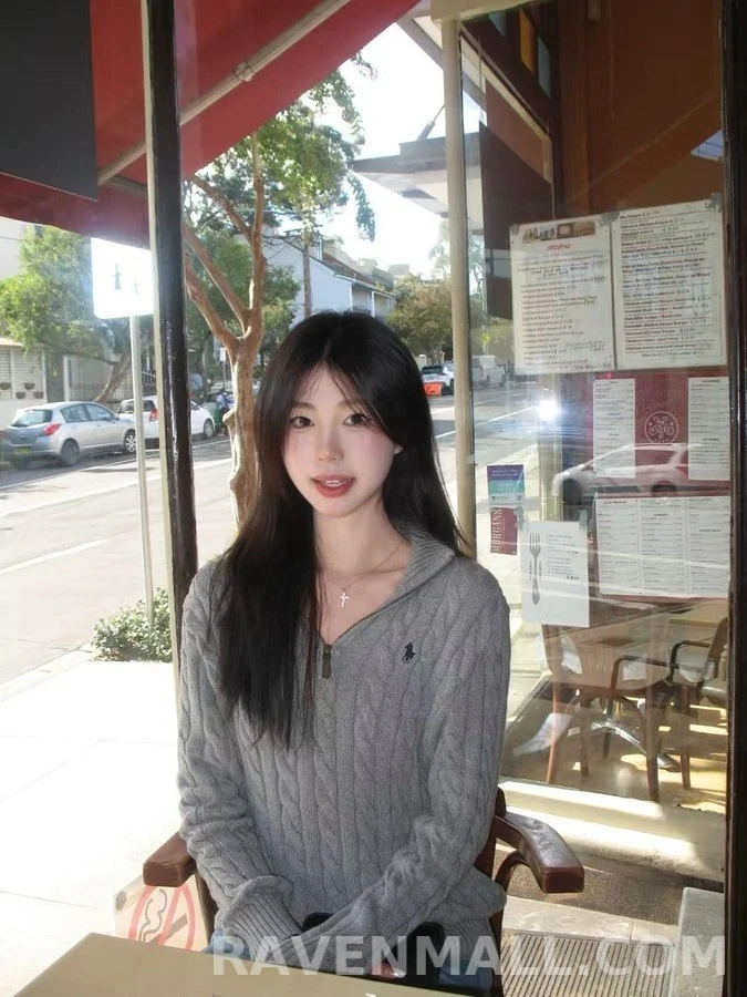 폴로 랄프 로렌 폴로 랄프 로렌 꽈배기 쿼터집 니트 상세 이미지