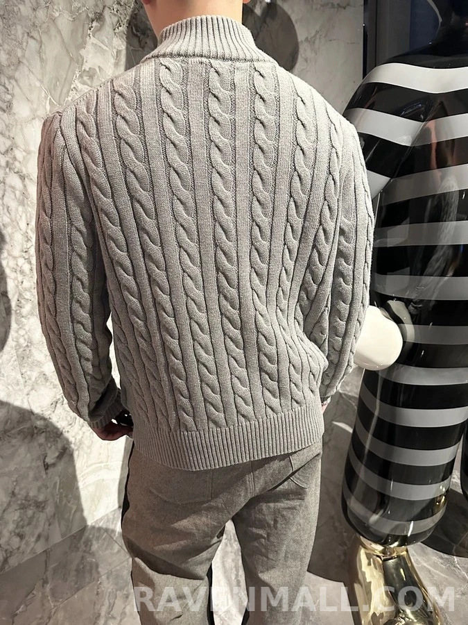 폴로 랄프 로렌 폴로 랄프 로렌 꽈배기 쿼터집 니트 상세 이미지