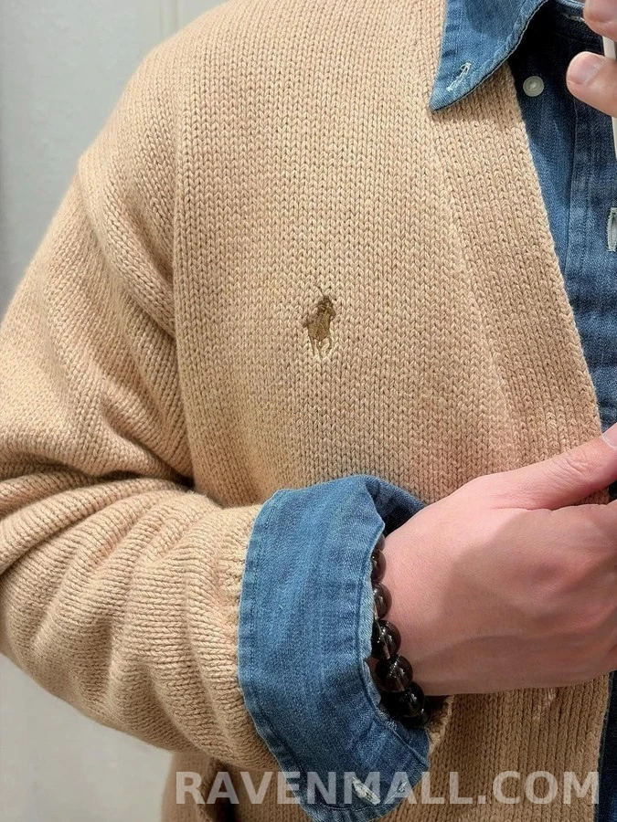 폴로 랄프 로렌 폴로 랄프 로렌 로고 자수 코튼 가디건 상세 이미지