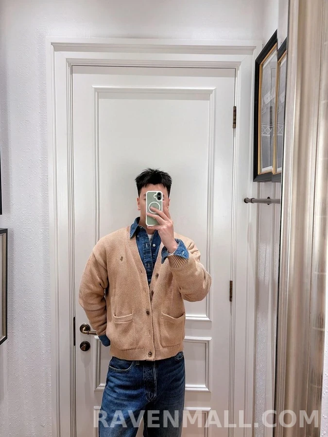 폴로 랄프 로렌 폴로 랄프 로렌 로고 자수 코튼 가디건 상세 이미지