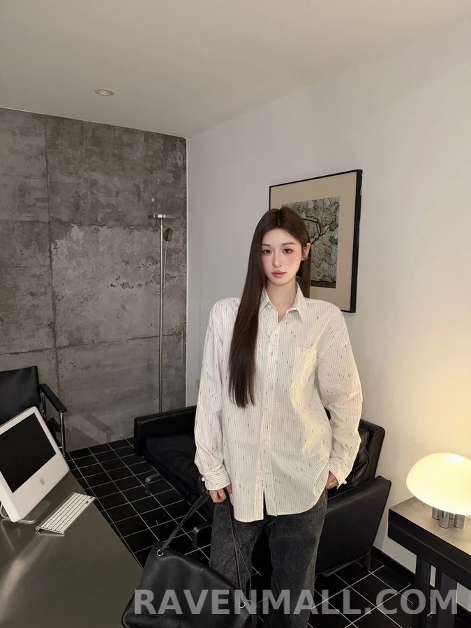 샤넬 샤넬 별점 자수 스트라이프 셔츠 상세 이미지
