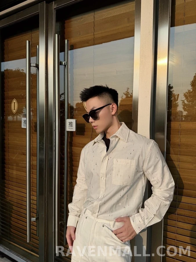 샤넬 샤넬 별점 자수 스트라이프 셔츠 상세 이미지