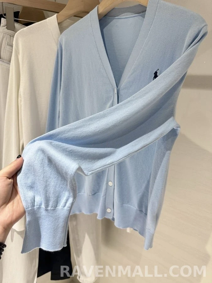 폴로 랄프 로렌 폴로 랄프 로렌 폴로 로고 V넥 가디건 상세 이미지