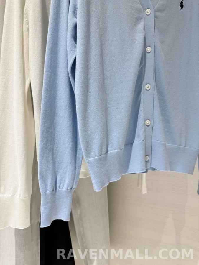 폴로 랄프 로렌 폴로 랄프 로렌 폴로 로고 V넥 가디건 상세 이미지