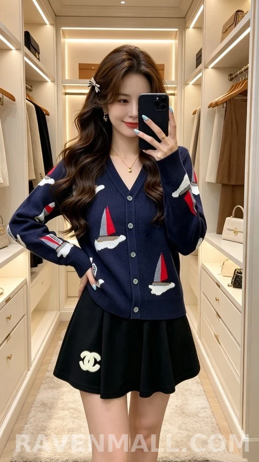 톰브라운 톰브라운 돛단배 자카드 가디건 상세 이미지