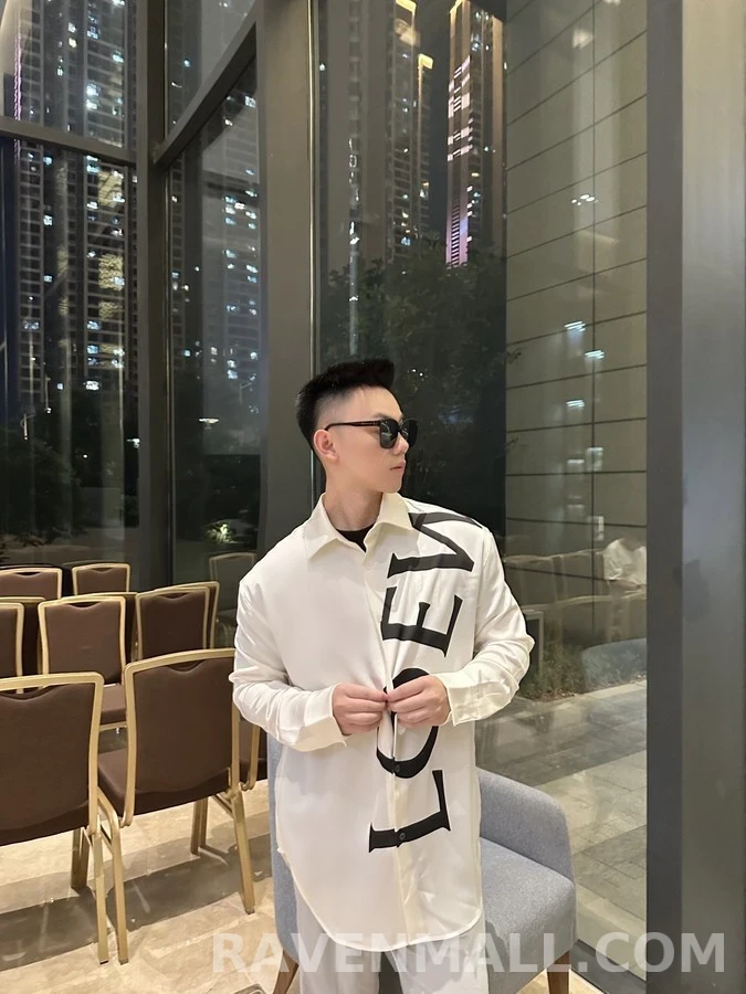 로에베 로에베 레터링 실크 셔츠 상세 이미지