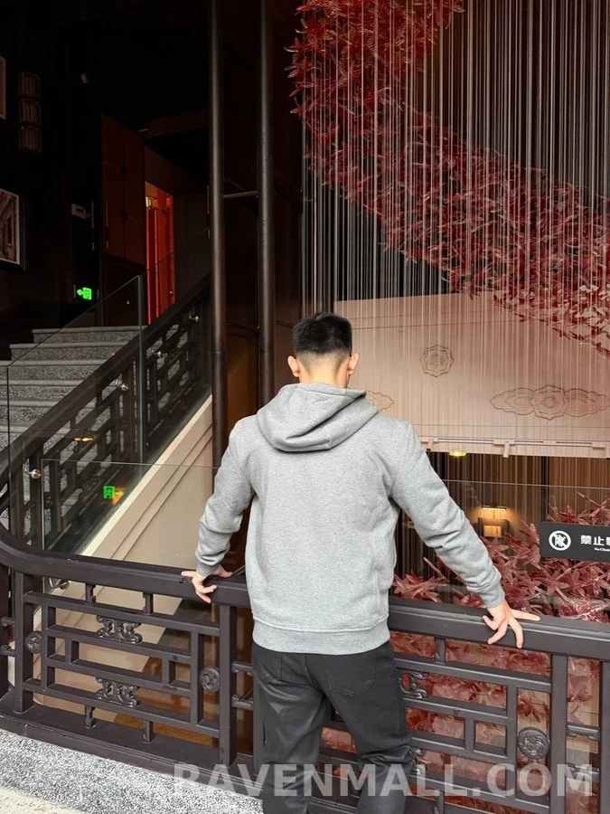 에르메스 에르메스 자수 가죽 패치 후드 집업 상세 이미지