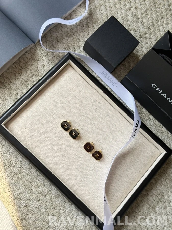 샤넬 샤넬 더블C 스퀘어 에나멜 귀걸이 상세 이미지